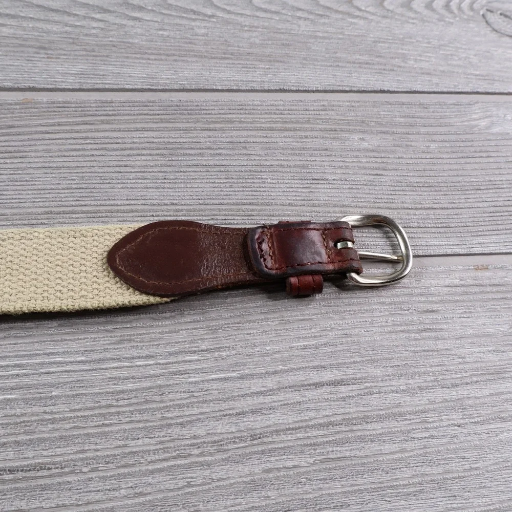 Masters Tournament Kids Golf Belt Green Ribbon Canvas Brown Leather Logo
